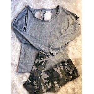 Open back active wear top